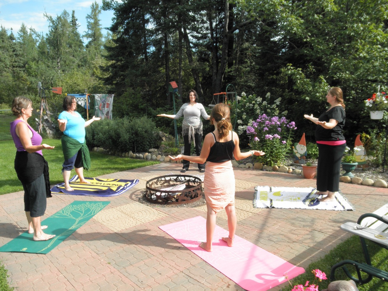 Teaching outdoor Yoga