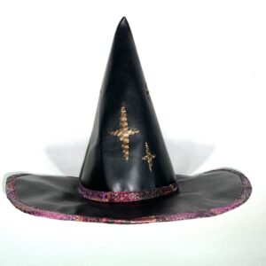 Witch Hat with Moon and Stars-Bronze Fish Scales-Purple Reptile-Vinyl